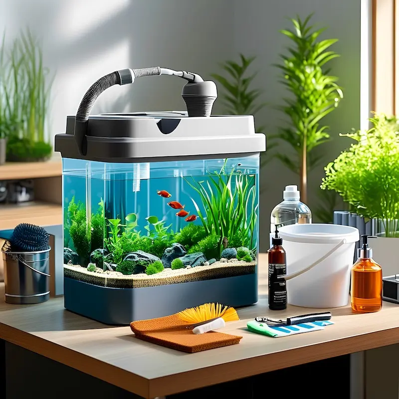 Aquarium Maintenance, image of cleaning equipment